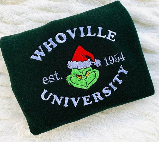 Whoville University Est. 1954 embroidered Sweatshirt