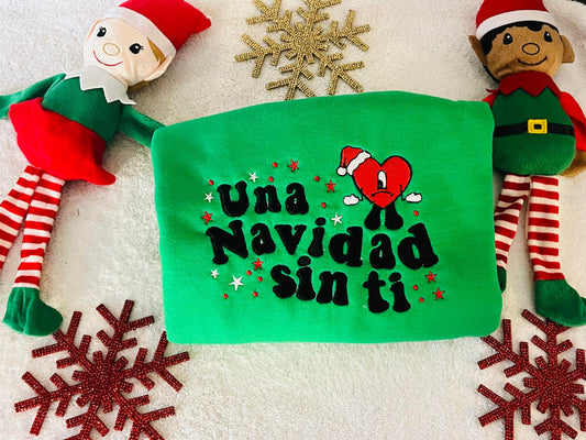 Una Navidad sin ti embroidered Sweatshirt