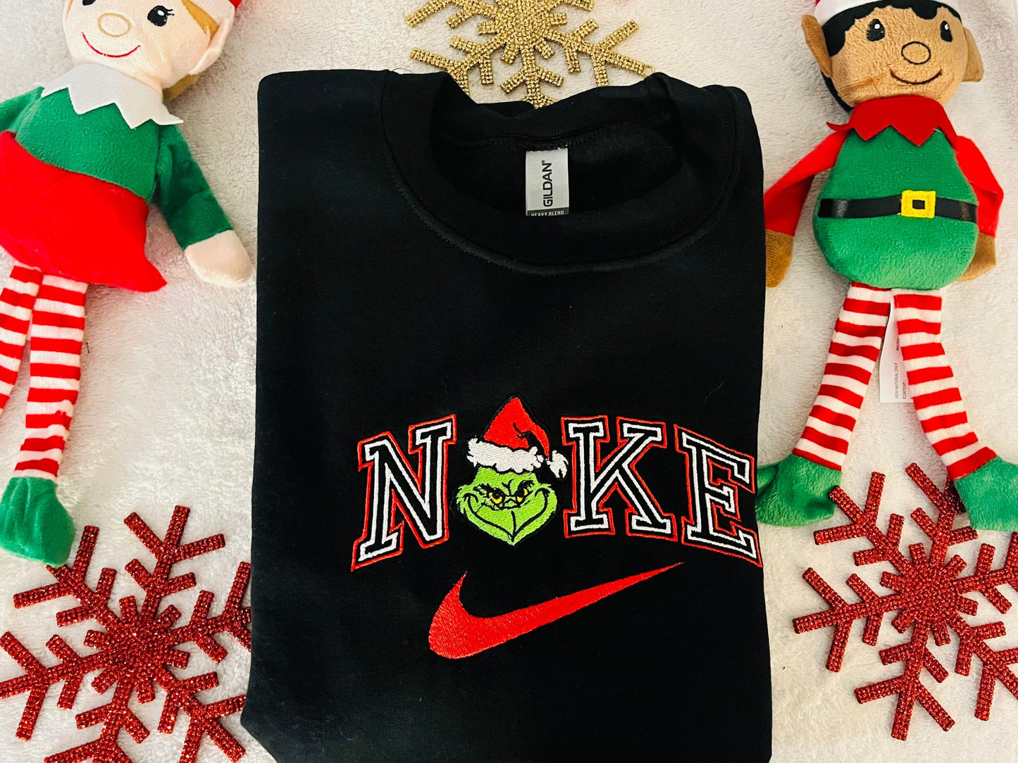 Grinchy Santa Christmas embroidered Sweatshirt