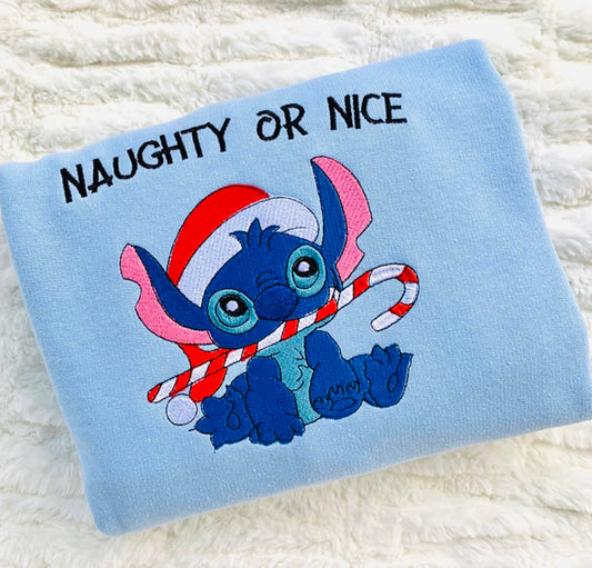 Naughty or Nice embroidered Sweatshirt