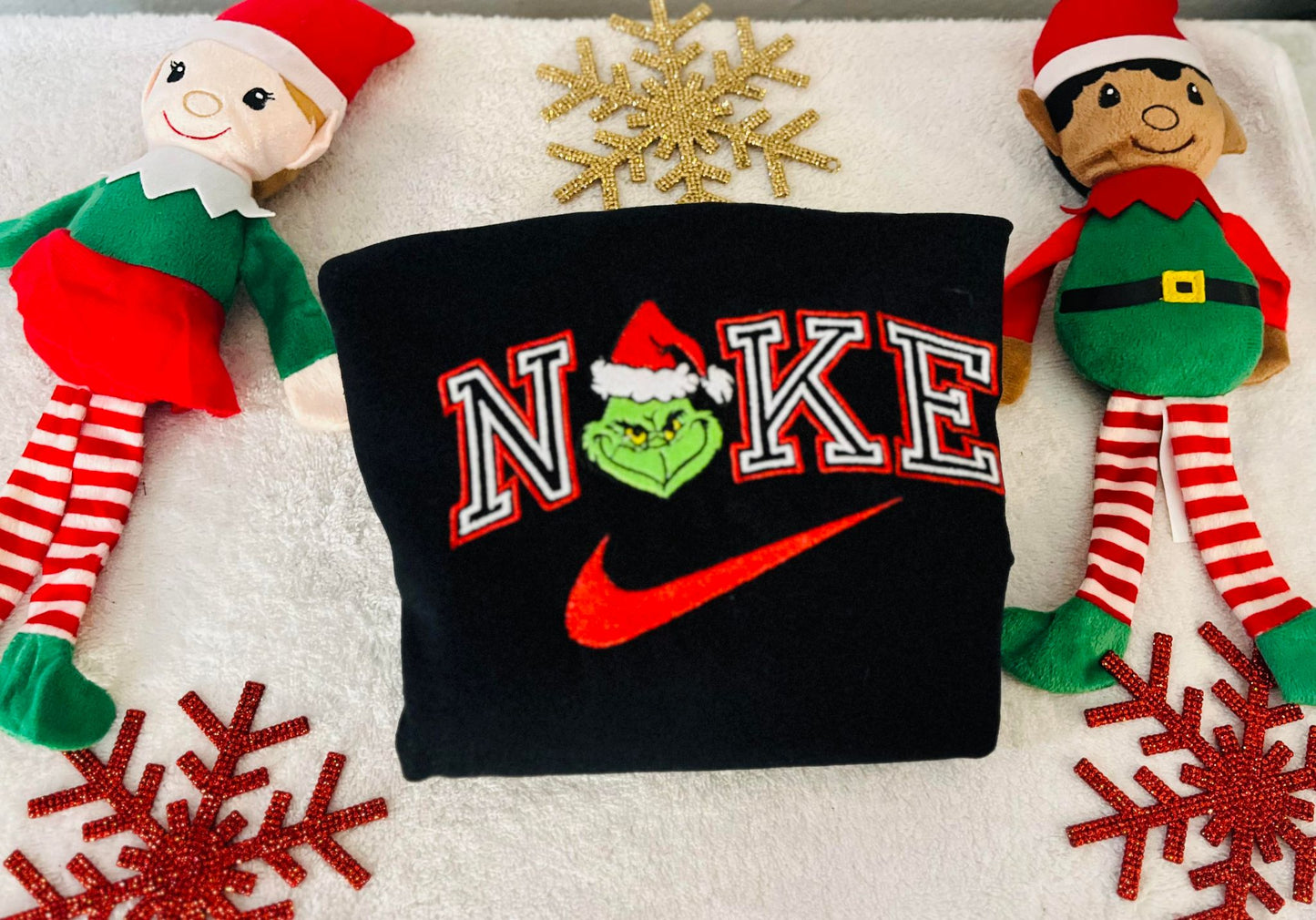 Grinchy Santa Christmas embroidered Sweatshirt