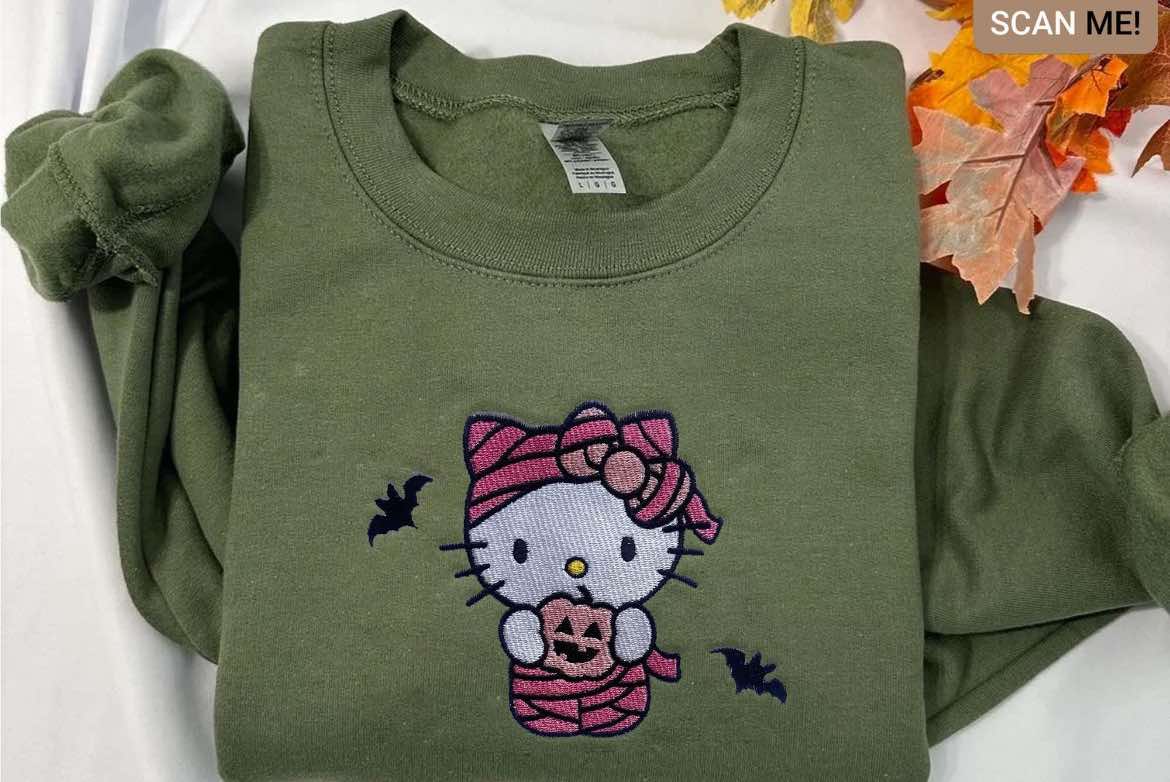 Hallowen Hello  Kitty embroidered Sweatshirt